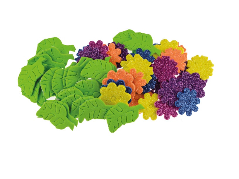 Naklejki z pianki  Kwiatki 10 (58szt) PVC33 Brewis